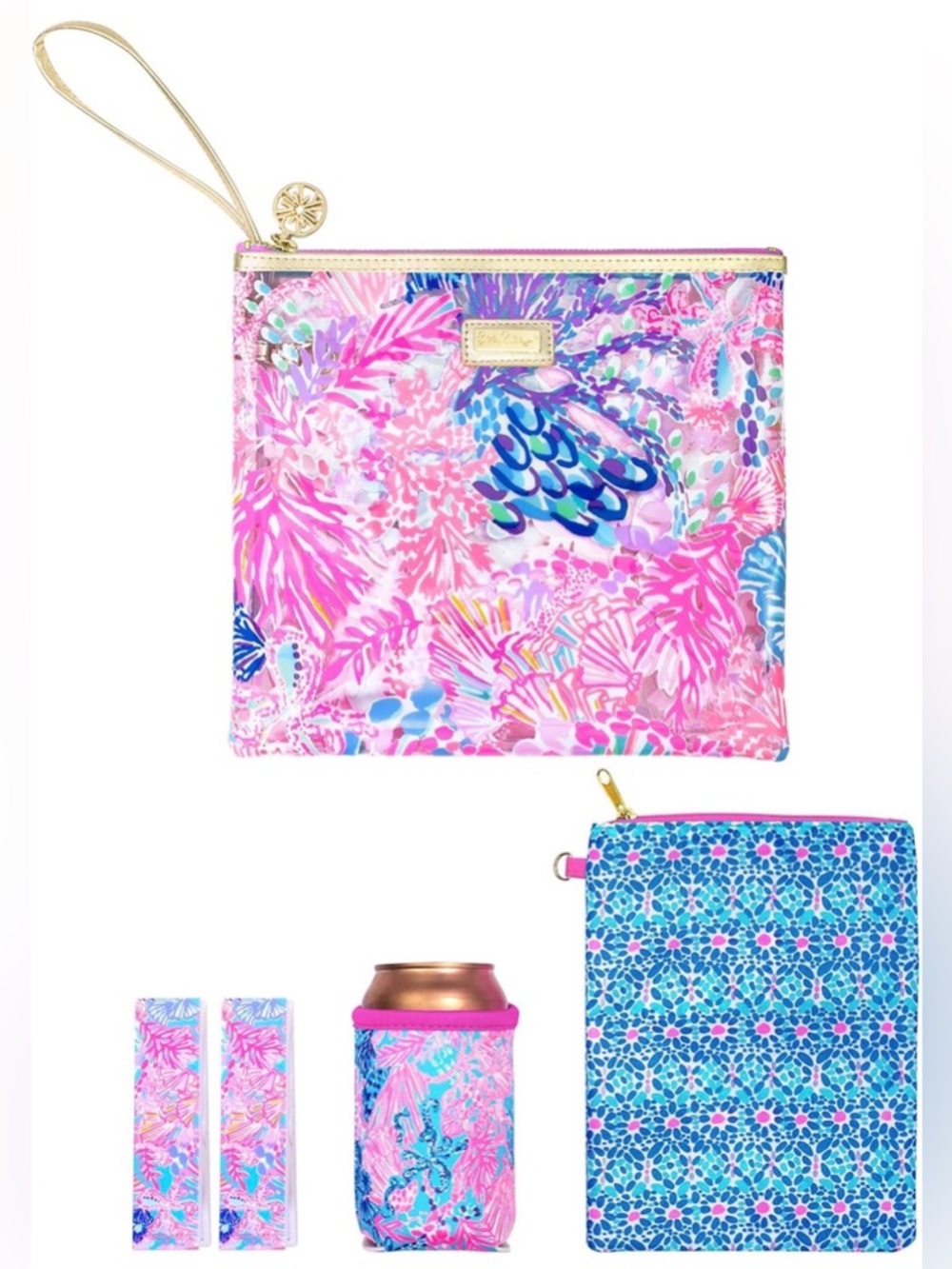Lilly Pulitzer wristlet beach set